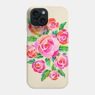 watercolor vintage roses Phone Case