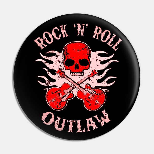 Rock 'n' Roll Outlaw (Colour 2) Pin by CosmicAngerDesign