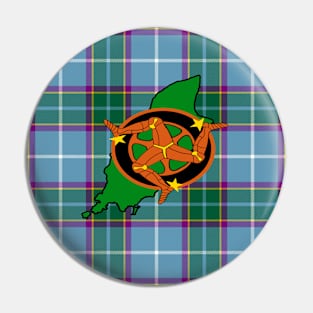 Manx Tartan 3 Legs Man Map Pin