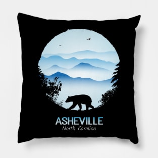 Asheville Blue Ridge Mountains - BLACK 01 Pillow