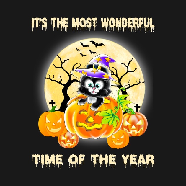 It’s The Most Wonderful Time Of The Year Cat Witch Hat by binnacleenta