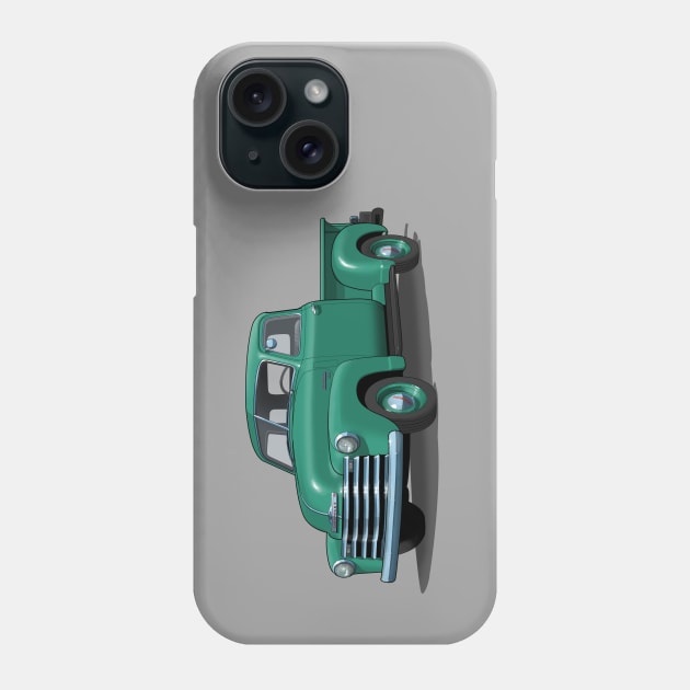 green 1949 chevrolet pick up truck Phone Case by candcretro