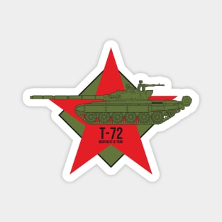 T-72 main battle tank on the background of a star Magnet
