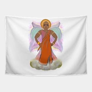 Holy angel in Orange Tapestry