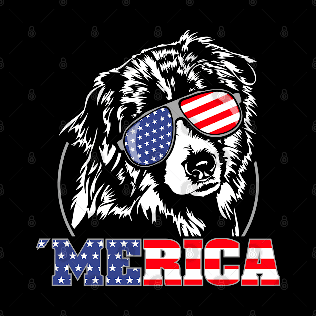 Proud Australian Shepherd American Flag patriotic merica dog by wilsigns