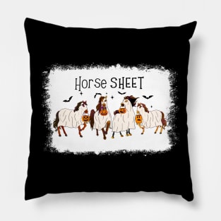 Horse Sheet Horse Ghost Halloween Funny Saying Men Women Pillow