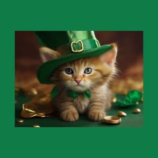 Adorable St. Patrick's day kitty T-Shirt