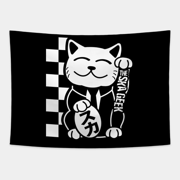 Suka-neko w/Ska Geek Logo Tapestry by VOLPEdesign