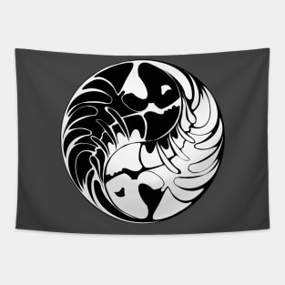 Pirate Fish Yin Yang Symbol Tapestry