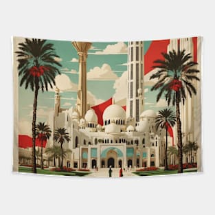 Abu Dhabi United Arab Emirates Vintage Travel Tourism Tapestry