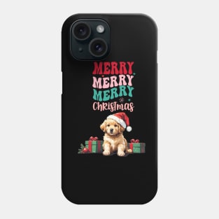 Merry Christmas Retriever Puppy Phone Case