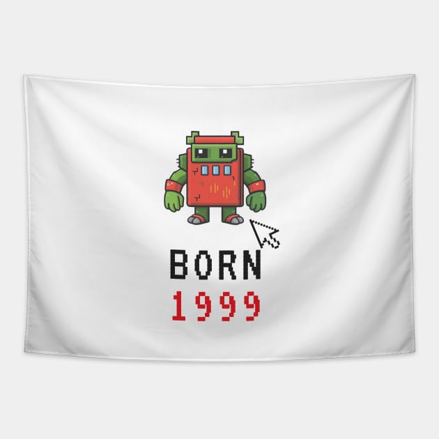 8 Bit Robot Born in 1999 Tapestry by AnimeVision