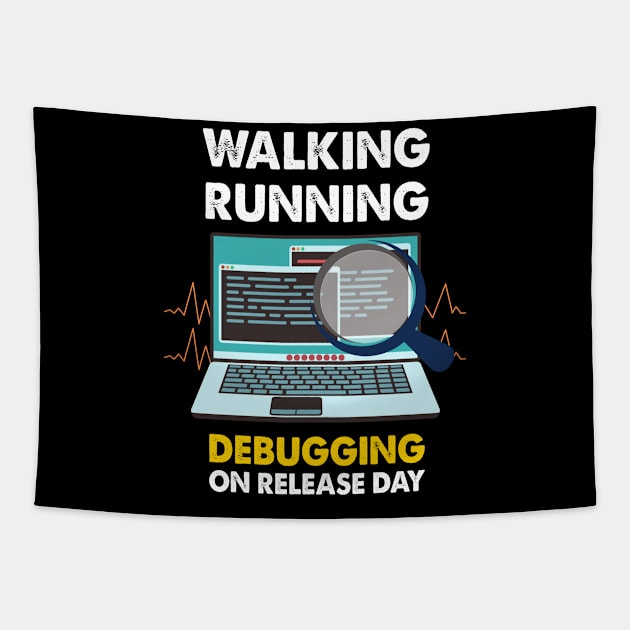 Debugging on Release Day Programmer Developer Web Designer Tapestry by FunnyphskStore