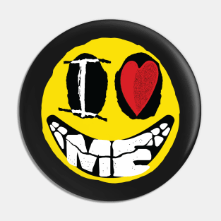 Obnoxious I Love Me Face Yellow Pin