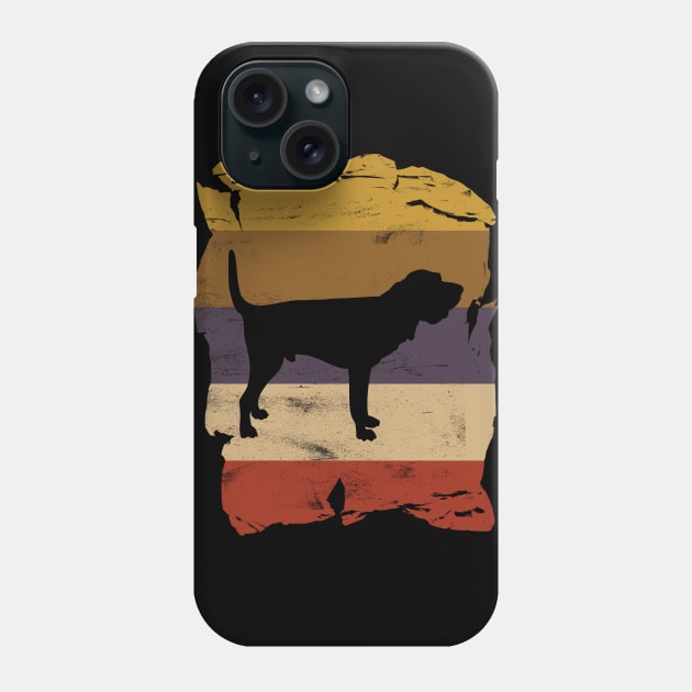 Bloodhound Distressed Vintage Retro Silhouette Phone Case by DoggyStyles
