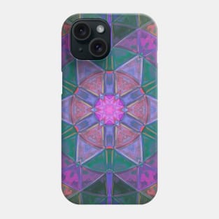 Mosaic Kaleidoscope Flower Purple Pink and Blue Phone Case