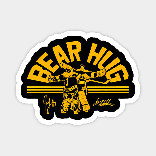 Linus Ullmark Jeremy Sway Bear Hug Magnet by binchudala