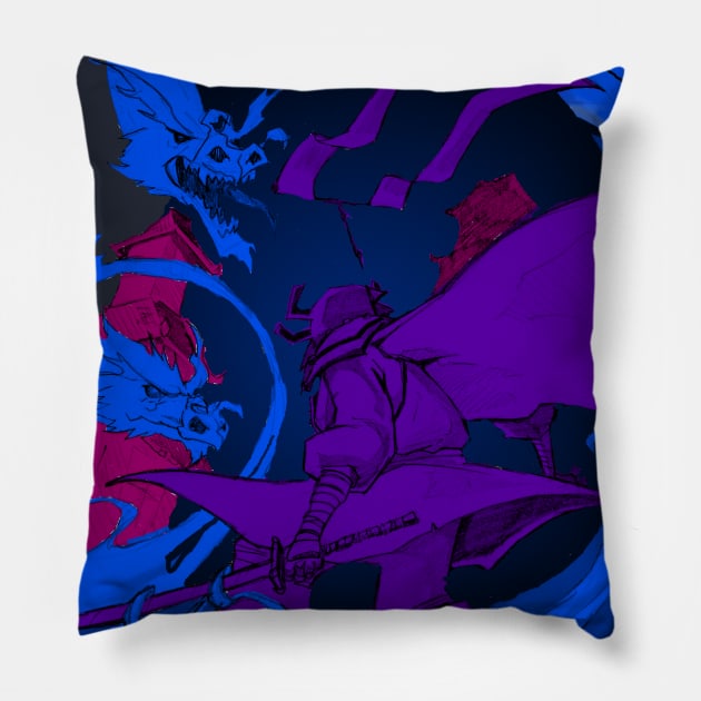 Samurai Dreams Pillow by Aarondockery2112