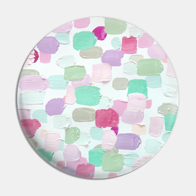 Mint Green, Pink and Lilac - I Love To Paint Aesthetic Pastel Paint Brush Strokes Pin by YourGoods