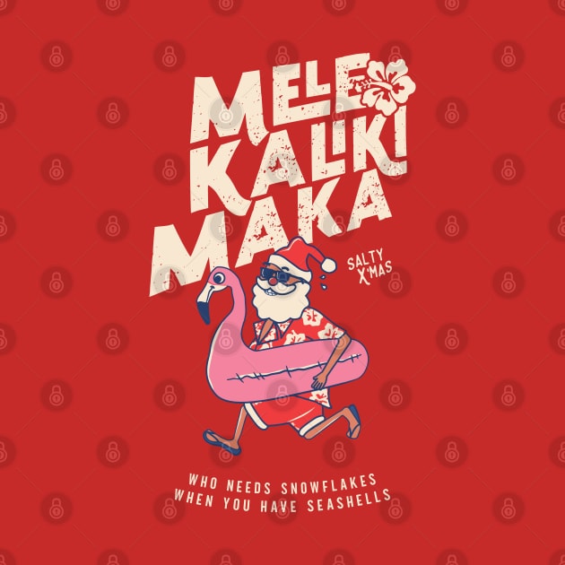 Mele Kalikimaka Funny Santa Flamingo Christmas Getaways by Fitastic