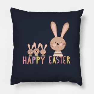 Rabbit Family Easter Pillow