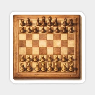 Vintage chessboard with intricate pieces Magnet