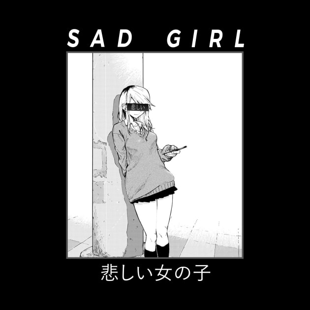 Sad Girl - Waifu on the Street Anime Manga Girl by Dokey4Artist