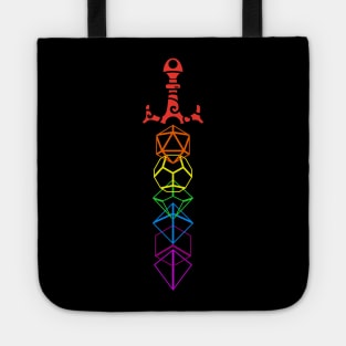 Rainbow Dice Sword RPG Gaming Tote