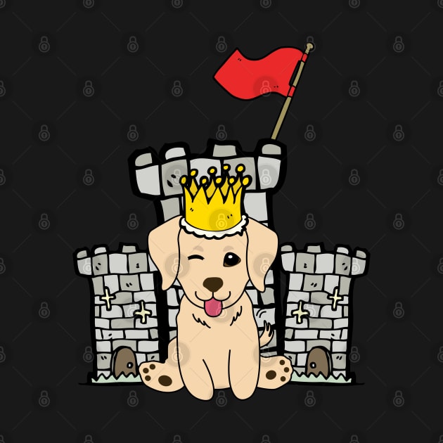 Funny golden retriever is the king of the castle by Pet Station