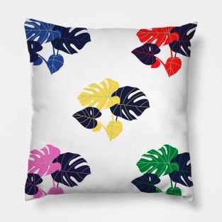 colored tropical leaves design Pillow