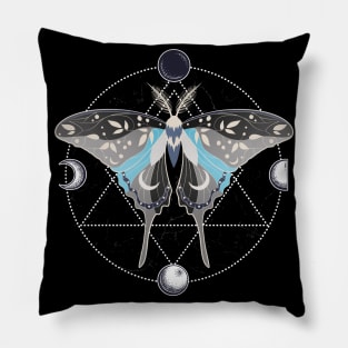 Demiboy Luna Moth Celestial Cottagecore LGBT Pride Flag Pillow