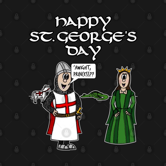 St George's Day England Dragon Princess English Funny by doodlerob