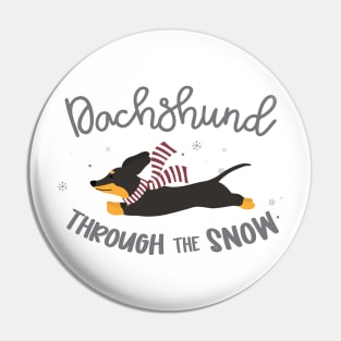 Dachshund Through the Snow Typography © GraphicLoveShop Pin