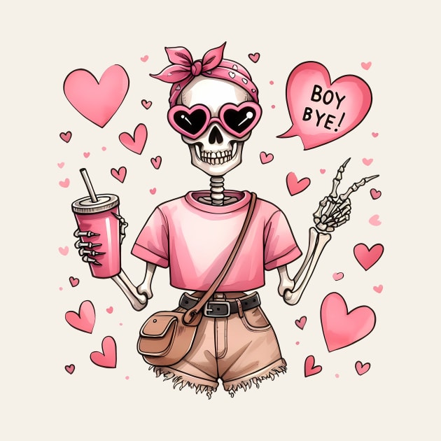 Boy Bye! Skeleton Anti Valentines Day by Nessanya