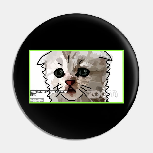 Zoom Cat says I am not a cat Pin by ellenhenryart