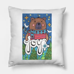 Joy Winter Bear Pillow