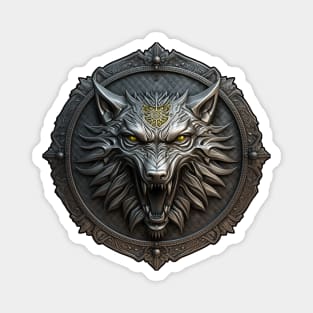 School of the Wolf medallion Magnet