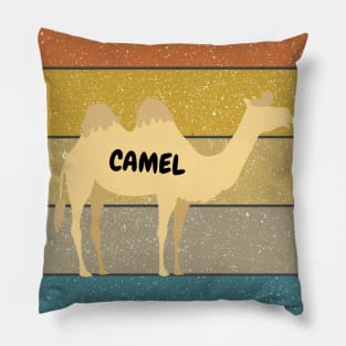Vintage Retro Sunset Camel Pillow