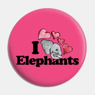 I love Elephants Pin