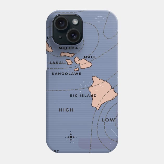 Hawaii weather map Phone Case by nickemporium1