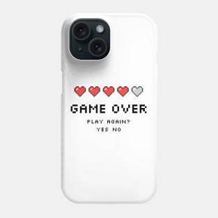 Game Over Hearts - Pixel Art Phone Case