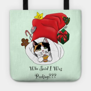 Christmas Stocking Kitten Tote