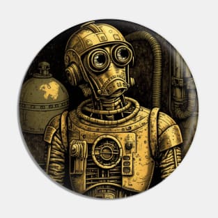 Gold Robot is Ready to Complain Pin