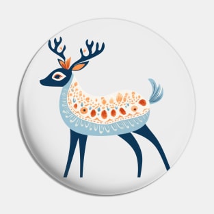 Boho Scandinavian Folk art Deer Pattern . Pin