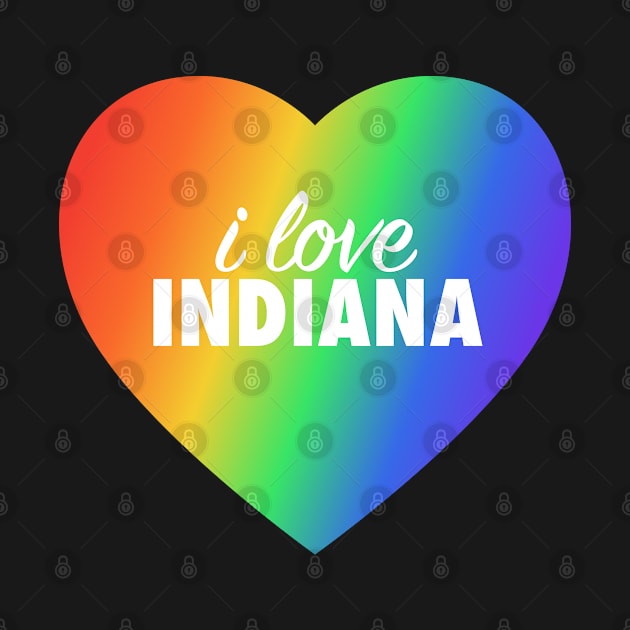 I Love Indiana Pride Rainbow Colors Heart by modeoftravel