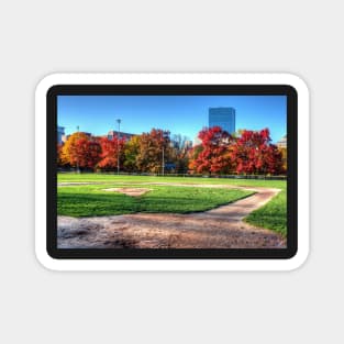 Boston MA Boston Common Baseball Field Baseball season is over Magnet