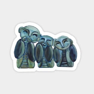 Watercolor - Hear, see, speak no evil Magnet