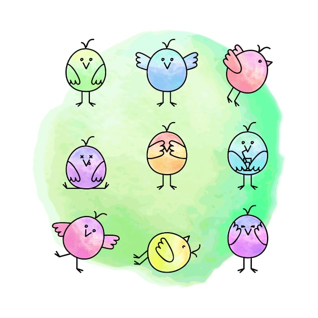 Funny Birds Illustration by yulia-rb