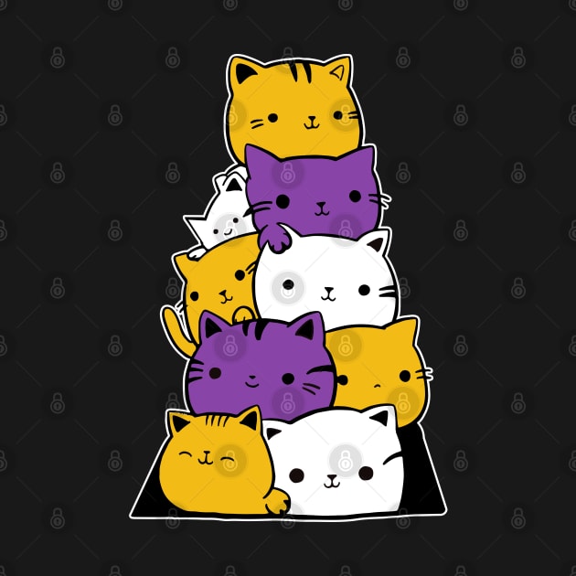 Nonbinary Flag Pride Cats - Non binary Cat by Pretty Chic Pixel