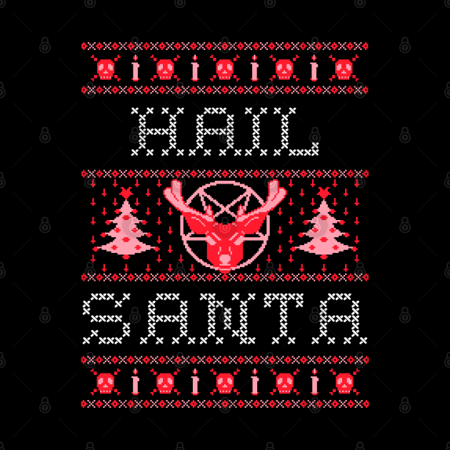 Ugly Christmas Sweater - Hail Santa with Reindeer by PUFFYP